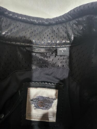 Chaqueta de montar Harley Davison para mujer talla grande de cuero pequeña de motociclista - Imagen 14 de 20