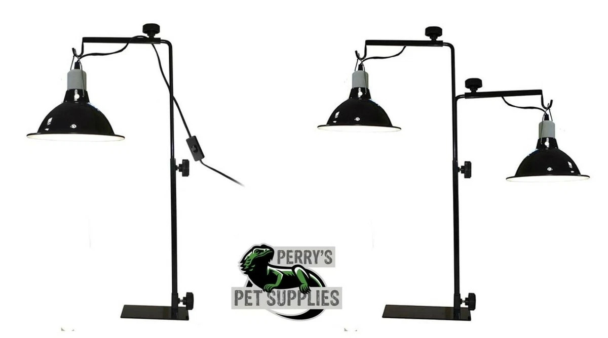 Komodo Heat Lamp Light Stand Single or Double Reflector Dome Light Stand