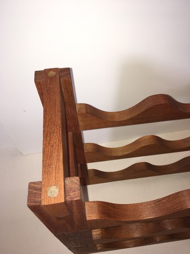 Vintage Teak Wine Rack 24” x 14” x 7” Holds 12 Bottles MCM Modular - Picture 4 of 18