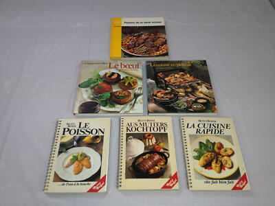 Vintage Book Lot 6 Swiss & German Cookbooks French 1980's Betty Bossi Silva