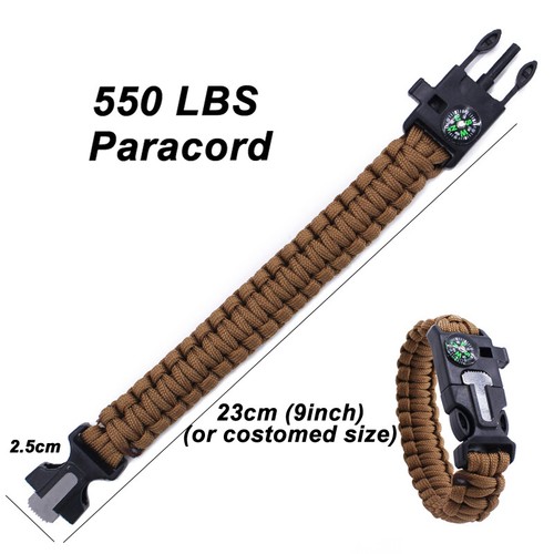 Kit de Supervivencia Exterior Ajustable Paracord Pulsera de Emergencia Brújula Impermeable - Imagen 11 de 18