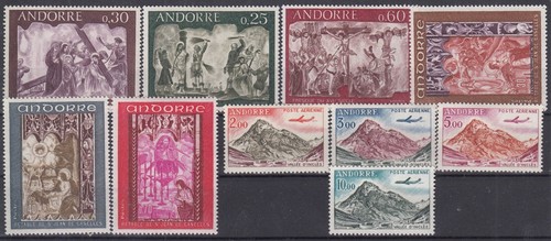 ANDORRA: 1961/1971 - BRIEFMARKEN + PA NR. 153A/204 NEU * GUMMI KLEINES SCHARNIER - Bild 2 von 2