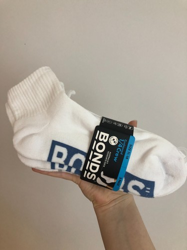 Bonds Cushioned 1/4 Crew Size 11 - 14 White Cotton Australian Made Sock 3 Pack - Picture 2 of 8