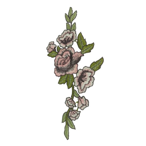 Embroidered Rose Design Motif Appliques Hot Fix Iron-On Floral Patches for Jeans - Picture 3 of 18