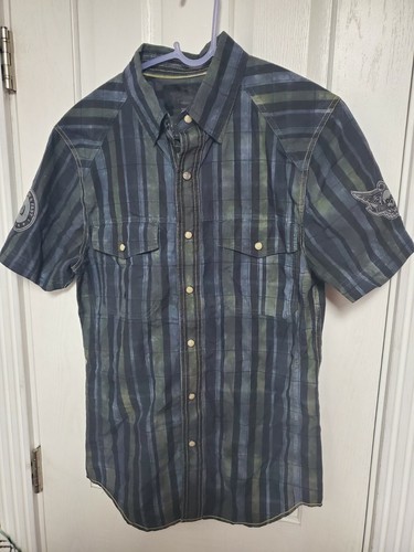Harley Davidson Herren Button Down Hemd Small Kurzarm Kariert Dress  - Bild 1 von 6