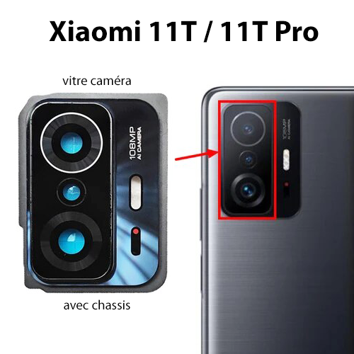 Vitre Lentille Appareil Photo Complet + Contour Pour Xiaomi Redmi Note 11 - Neuf Générique