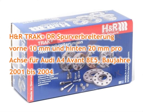 H&R Spurplatten vorne 10mm & hinten 20mm/Achse für Audi A4 Avant 8E5 2001-2004 - Picture 3 of 4