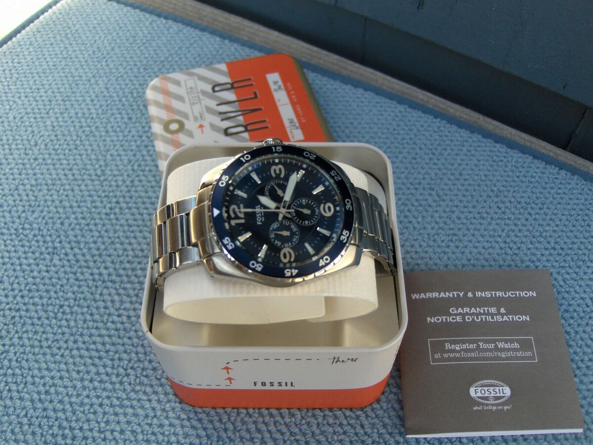 FOSSIL SPORT DIVER BQ 9373 STAINLESS BRACELET NAVY BLUE 3 FOSSIL SPORT DIVER BQ 9373 STAINLESS BRACELET NAVY BLUE 3