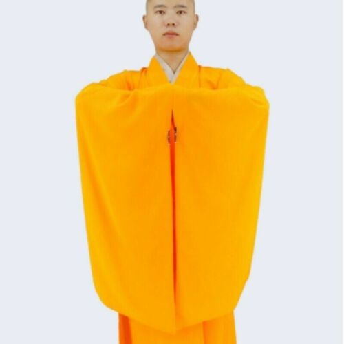 Men Shaolin Buddhist Monk Dress Meditation Haiqing Robe Kung Fu Suit Unisex Gown - Picture 3 of 26