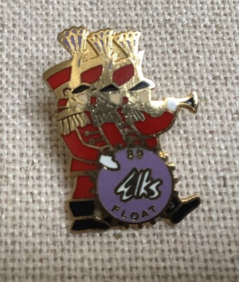 BPOE Elks Parade Float 1989 Marching Band Hat Lapel Pin Pinback