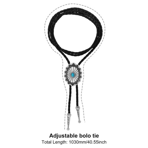 XZQTIVE Western Bolo Tie For Men Women Vintage Cowboy Leather Necktie For Cos... - Picture 7 of 7