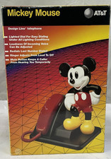 Disney Mickey Mouse 1990's Corded Land Line Touch Tone Telephone original box.