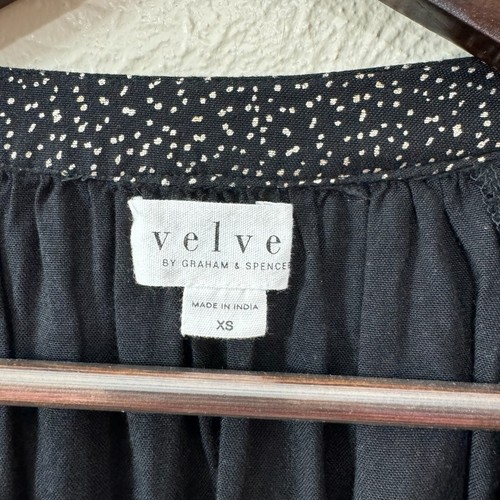 Velvet Graham Spencer Shirley Blouse XS Notch Metallic Shiny Dot Party Cocktail - Picture 11 of 12