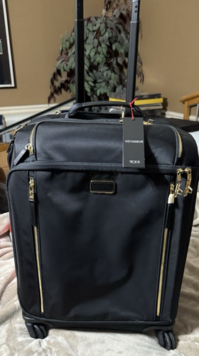 TUMI Leger Continental Expandable Carry-On Wheeled Luggage, Black/Gold
