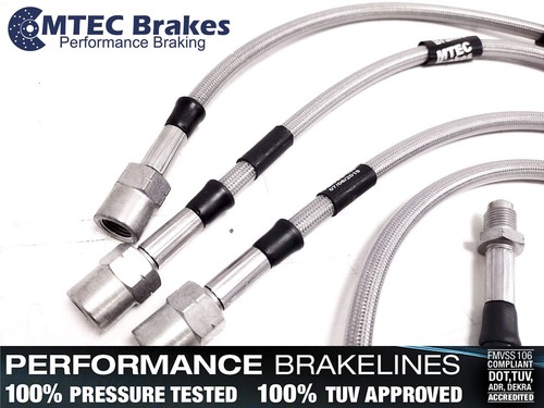 Ford Sonda Excluyendo V6 93> Acero Trenzado Mangueras de Freno Galvanizado MTEC - Imagen 5 de 10