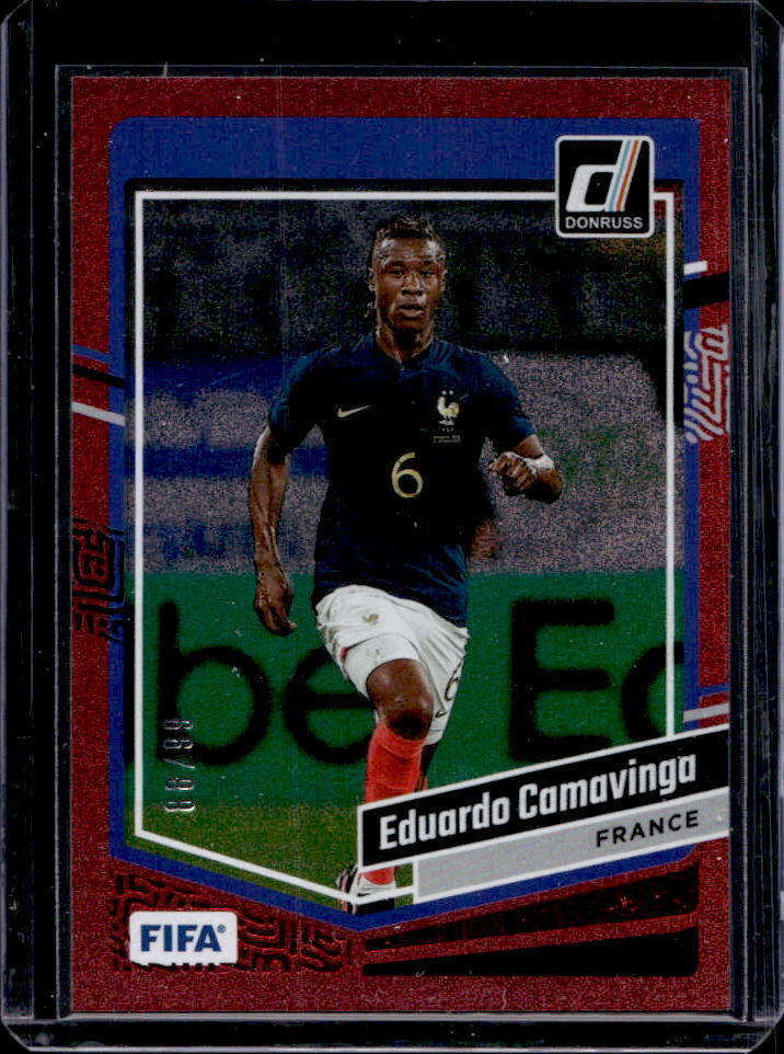 2023-24 Panini Donruss Eduardo Camavinga Red Parallel #66/99 #21 France