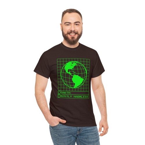 Earth: Mostly Harmless | Unisex | Heavy Cotton | T-Shirt | Hitchhiker's Guide - Picture 8 of 37