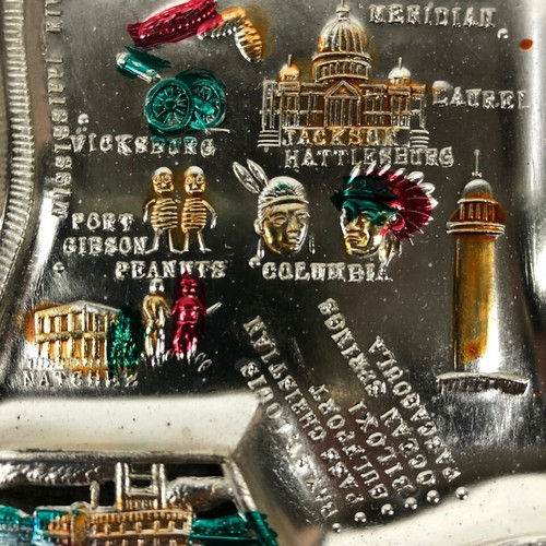 Mississippi Decorative (12pcs) Serving Trays Light Weight w/ Highlighted Cities - Picture 5 of 6