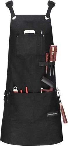 Housolution Tool Apron Work Apron Waxed Canvas Oil-resistant Tool Belt Waterprof - Picture 3 of 7