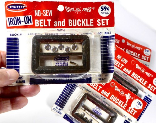 NOS Do It Yourself No Sew Gürtel und Schnalle Kit um 1950 Original Luftpolsterpackung - Bild 5 von 9