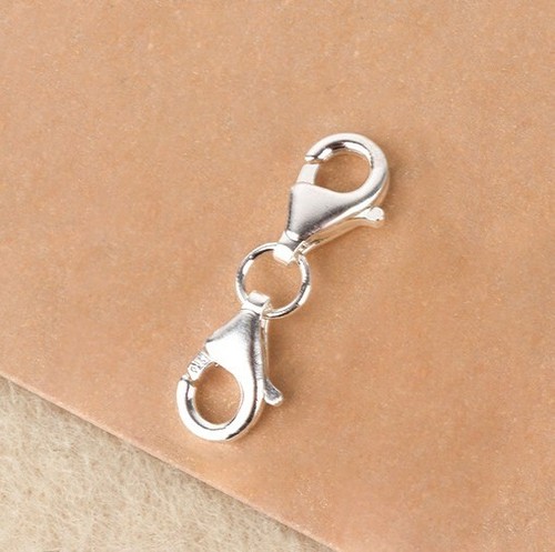 Double Lobster Clasp - Connector - Solid 925 sterling silver-Gold & Rose plated - Picture 2 of 5