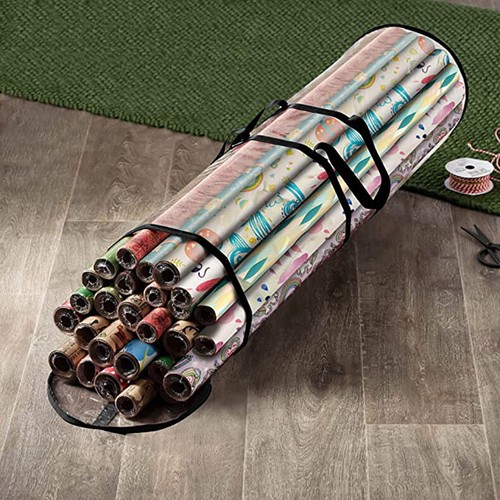 Bolsa de almacenamiento de papel envolvente de Navidad impermeable se adapta a 20 rollos 40" de largo - negra - Imagen 4 de 8