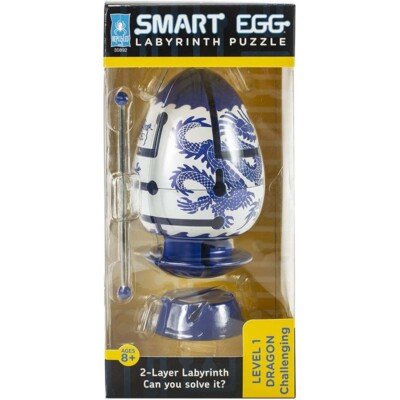 Bepuzzled - 2 Layer Smart Egg - Blue Dragon 3D Brain Teaser Puzzle Labyrinth