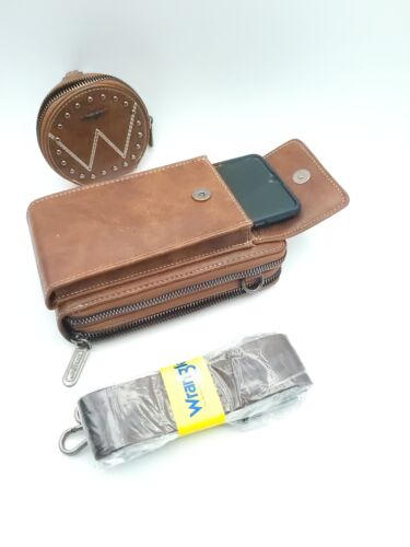 Cartera bandolera para teléfono celular Wrangler 3 compartimentos con cremallera y bolsa para monedas - Imagen 14 de 23