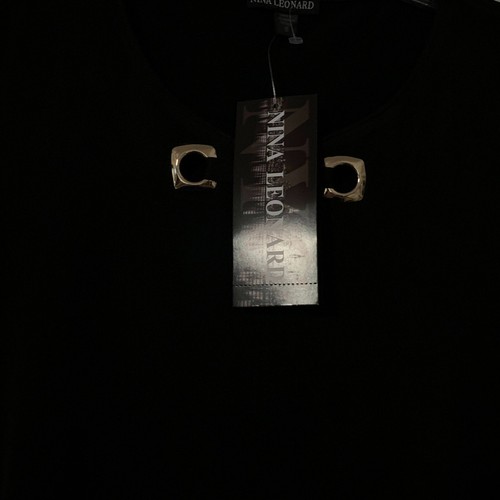 Size Small Nina Leonard Dress Black Gold Colored Accents NEW Z1 - Picture 6 of 8