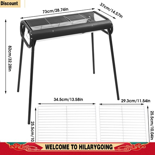 Portable Charcoal Grill Outdoor BBQ Grill Camping BBQ Griddle For 3-8 Persons - Picture 17 of 24