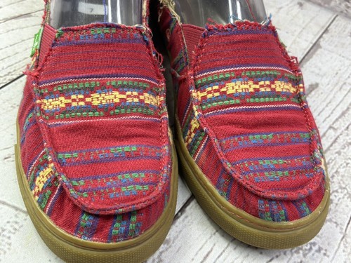 Sanuk Womens Loafer Flat Shoes Multicolor Red Aztec Round Toe Slip Ons Size 7 - Picture 5 of 14