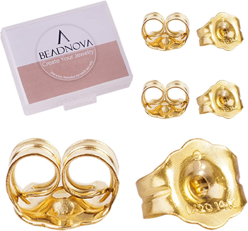 14K Gold Earring Backs for Studs Butterfly Safety Locking Earring Backs Replacem - 第 7/12 張圖片