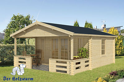 Gartenhaus Heino Iso Blockhaus 450x580 Cm Holzhaus 44mm Geratehaus Holz Terrasse Ebay