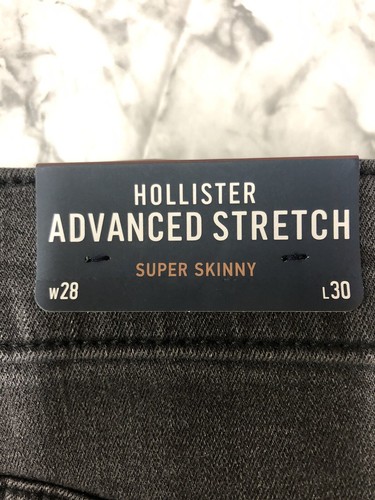Hollister Super Skinny Stretch Black Washed Distressed Jeans Size 28 NWT - Picture 3 of 5