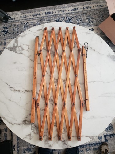 vintage Worlds Best Adjustable GATEMASTER wood accordion Divider Mid Century