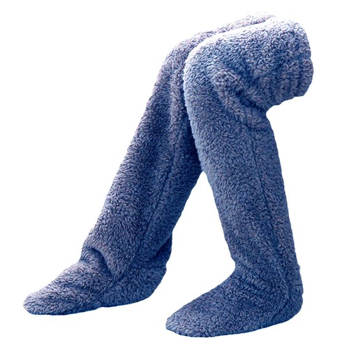 Calze gambe sopra il ginocchio peluche pelose calze pelose scaldamuscoli lunghi - Foto 12 di 15