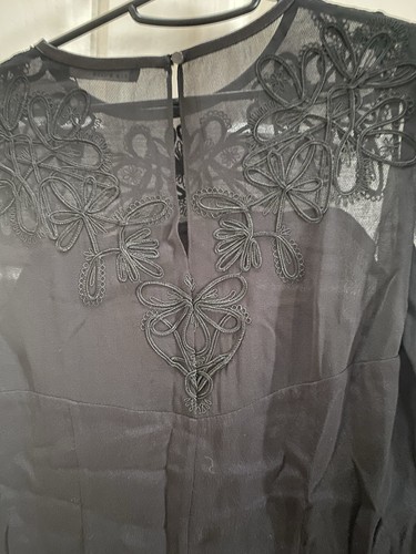 Karen Millen Long sleeve 100% Silk Black Blouse Size 12UK/AUS NWT RRP $295 - Picture 8 of 18