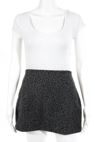 Akris Womens Knitted Printed Micro Mini Skirt Gray