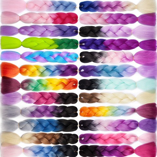 30% OFF Hair Extensions Braiding Jumbo Braids Twist Hairpieces Purple Pigtail UK - Picture 8 of 73