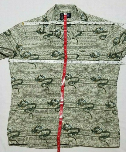 Maui Trading Company Hawaiian Shirt Mens LARGE Green Dragon Asian - Great Cond. - Picture 5 of 6