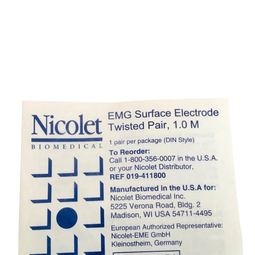 Nicolet REF 019-411800, EMG Surface Electrode Twisted Pair, 1.0 M - Picture 17 of 18