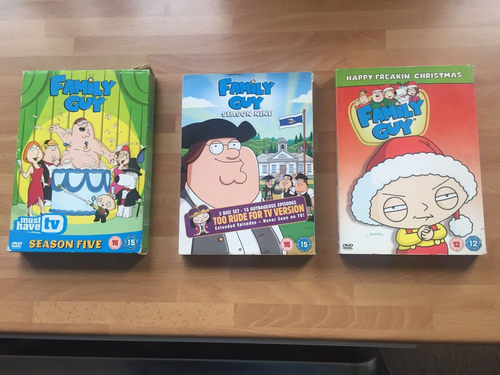 Job Lot Of Family Guy Genuine DVD's Season 5, Season 9, Happy Freakin Christmas.