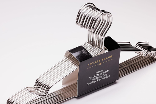 Heavy Duty Silver Metal Hangers 10 pcs New - Picture 12 of 12