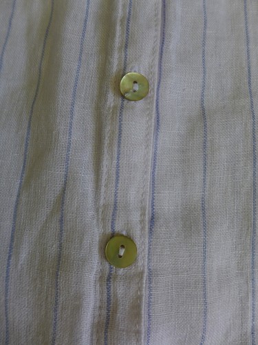 NUEVO CON ETIQUETAS JOIE 100% Lino Estampado a Rayas Mangas Largas Camisa Blusa Talla M Blanca - Imagen 6 de 11