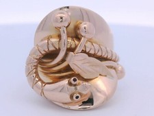 UNIQUE 18 KARAT ROSE GOLD SNAKE LEAF NATURE COCKTAIL RING FREE US SHIP