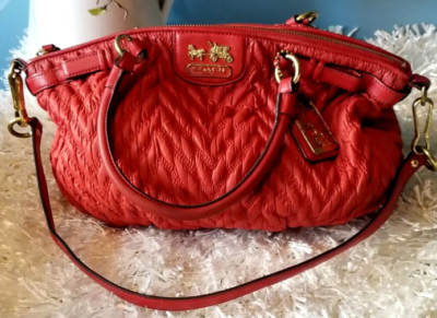 Coach 70th Anniversary Red Quilted Nylon Tote/Satchel Bag | eBay