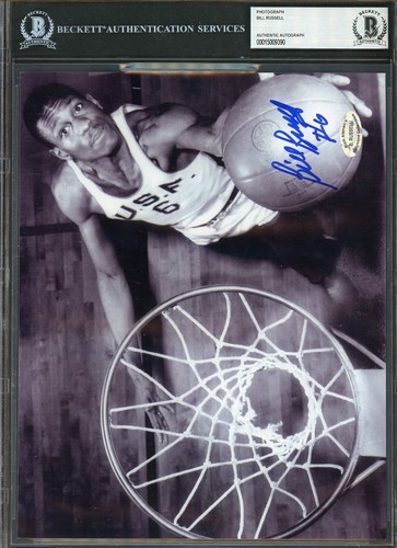 Bill Russell Signed 8x10 Photo BAS Encapsulated USF Auto BGS Beckett #390 - Picture 4 of 4