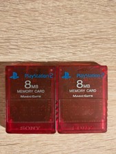 SONY PLAYSTATION 2 PS2 MEMORY CARD ORIGINALE ROSSA