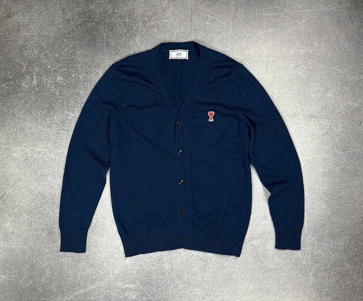 AMI Paris Japan Alexandre Mattiussi Men's Wool Cardigan AMI Paris Japan Alexandre Mattiussi Men's Wool Cardigan