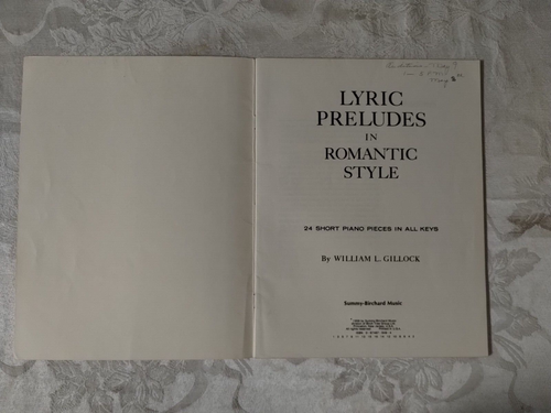 Lyric Preludes in Romantic Style by William L. Gillock 24 Short Piano Pieces VTG - Picture 3 of 10